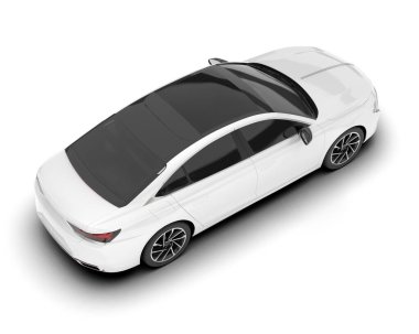 Arka planda izole edilmiş beyaz modern araba. 3d görüntüleme - illüstrasyon