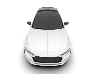 Arka planda izole edilmiş beyaz modern araba. 3d görüntüleme - illüstrasyon