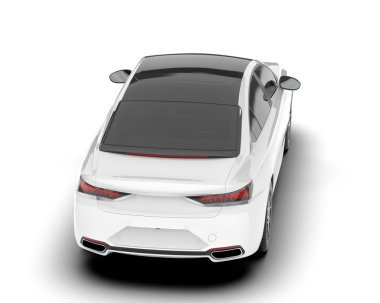 Arka planda izole edilmiş beyaz modern araba. 3d görüntüleme - illüstrasyon