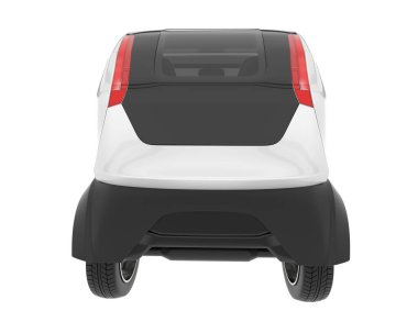 Arka planda izole edilmiş beyaz modern araba. 3d görüntüleme - illüstrasyon