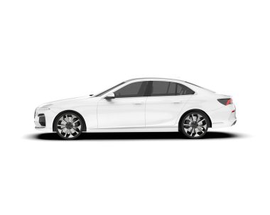 Arka planda izole edilmiş beyaz modern araba. 3d görüntüleme - illüstrasyon