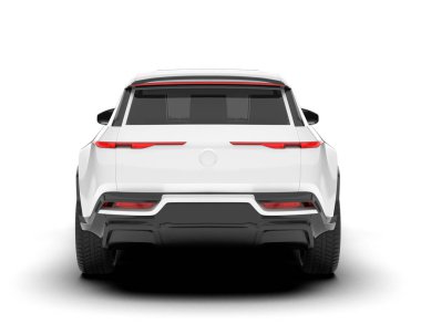 Arka planda izole edilmiş beyaz modern araba. 3d görüntüleme - illüstrasyon