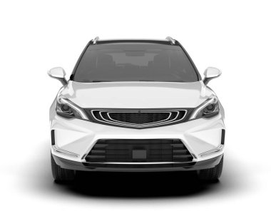 Arka planda izole edilmiş beyaz modern araba. 3d görüntüleme - illüstrasyon