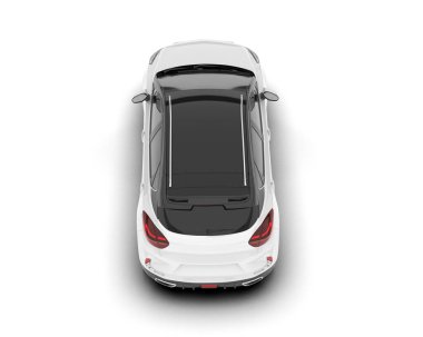 Arka planda izole edilmiş beyaz modern araba. 3d görüntüleme - illüstrasyon