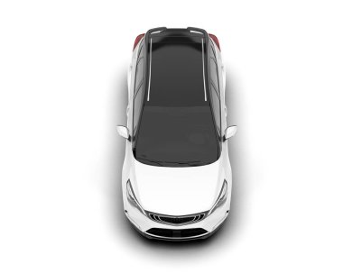 Arka planda izole edilmiş beyaz modern araba. 3d görüntüleme - illüstrasyon