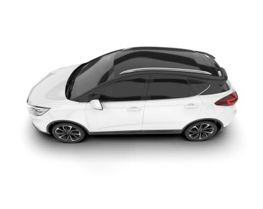 Arka planda izole edilmiş beyaz modern araba. 3d görüntüleme - illüstrasyon