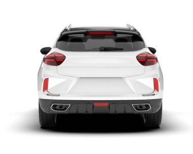 Arka planda izole edilmiş beyaz modern araba. 3d görüntüleme - illüstrasyon