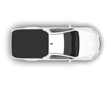 Arka planda izole edilmiş beyaz modern araba. 3d görüntüleme - illüstrasyon