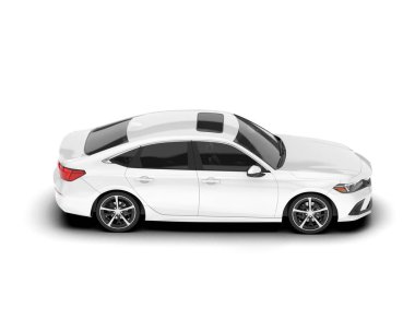 Arka planda izole edilmiş beyaz modern araba. 3d görüntüleme - illüstrasyon