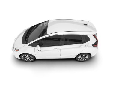 Arka planda izole edilmiş beyaz modern araba. 3d görüntüleme - illüstrasyon