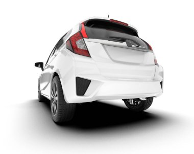 Arka planda izole edilmiş beyaz modern araba. 3d görüntüleme - illüstrasyon