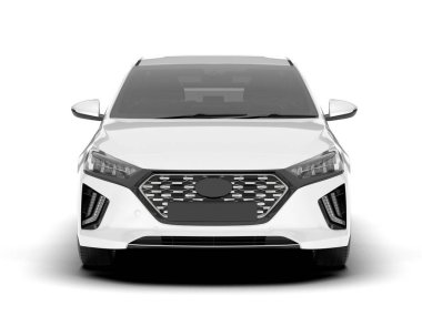 Arka planda izole edilmiş beyaz modern araba. 3d görüntüleme - illüstrasyon