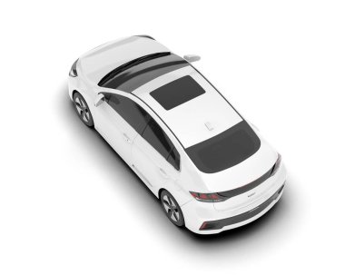 Arka planda izole edilmiş beyaz modern araba. 3d görüntüleme - illüstrasyon