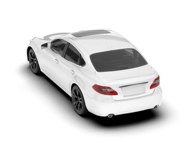 Arka planda izole edilmiş beyaz modern araba. 3d görüntüleme - illüstrasyon