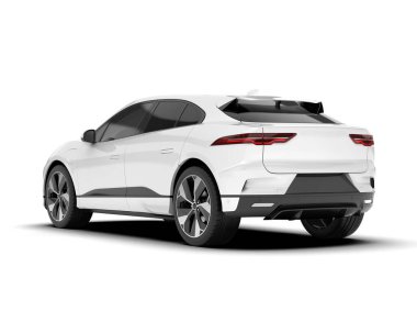 Arka planda izole edilmiş beyaz modern araba. 3d görüntüleme - illüstrasyon