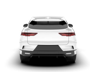 Arka planda izole edilmiş beyaz modern araba. 3d görüntüleme - illüstrasyon