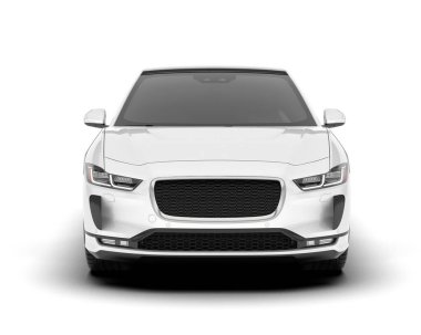 Arka planda izole edilmiş beyaz modern araba. 3d görüntüleme - illüstrasyon