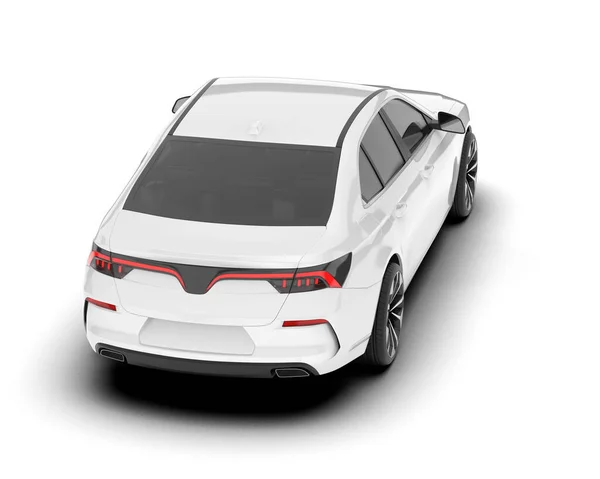 白色的现代汽车在背景上与世隔绝 3D渲染 — 图库照片