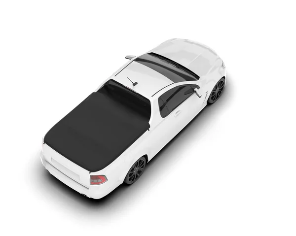 Bílé Moderní Auto Izolované Pozadí Vykreslování Ilustrace — Stock fotografie