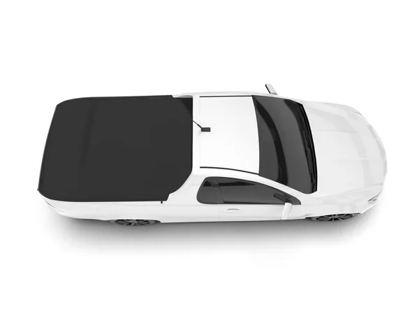 Biały Nowoczesny Samochód Odizolowany Tle Renderowanie Ilustracja — Zdjęcie stockowe