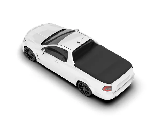 Fehér Modern Autó Elszigetelt Háttérben Renderelés Illusztráció — Stock Fotó