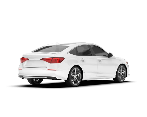 stock image White modern car isolated on background. 3d rendering - illustration