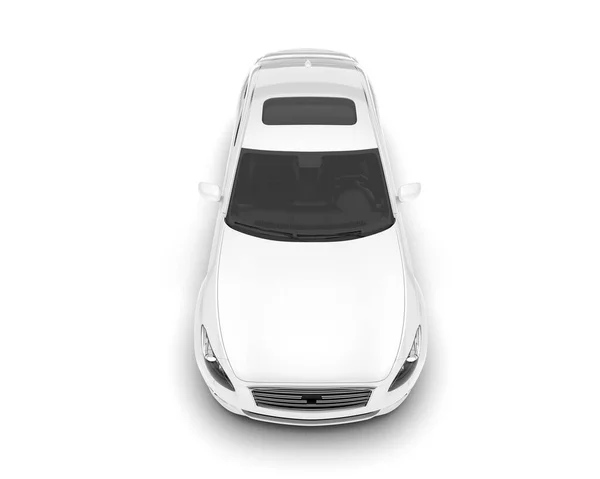 Carro Moderno Branco Isolado Fundo Renderização Ilustração — Fotografia de Stock