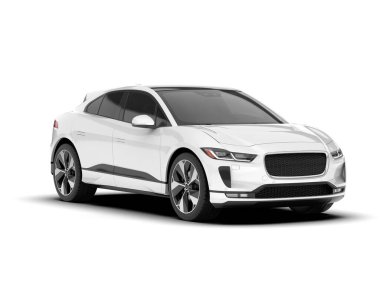 Arka planda izole edilmiş beyaz modern araba. 3d görüntüleme - illüstrasyon