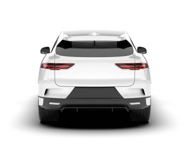 Arka planda izole edilmiş beyaz modern araba. 3d görüntüleme - illüstrasyon