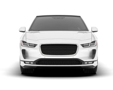 Arka planda izole edilmiş beyaz modern araba. 3d görüntüleme - illüstrasyon