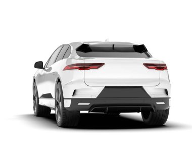 Arka planda izole edilmiş beyaz modern araba. 3d görüntüleme - illüstrasyon