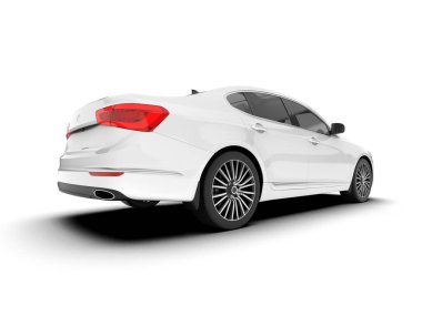 Arka planda izole edilmiş beyaz modern araba. 3d görüntüleme - illüstrasyon