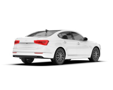 Arka planda izole edilmiş beyaz modern araba. 3d görüntüleme - illüstrasyon