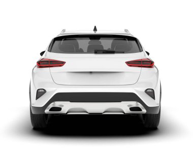 Arka planda izole edilmiş beyaz modern araba. 3d görüntüleme - illüstrasyon