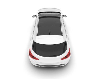 Arka planda izole edilmiş beyaz modern araba. 3d görüntüleme - illüstrasyon