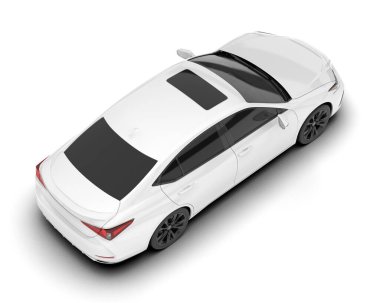 Arka planda izole edilmiş beyaz modern araba. 3d görüntüleme - illüstrasyon