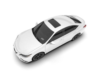 Arka planda izole edilmiş beyaz modern araba. 3d görüntüleme - illüstrasyon