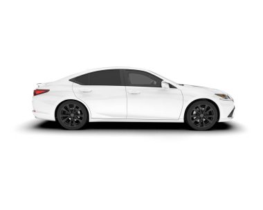 Arka planda izole edilmiş beyaz modern araba. 3d görüntüleme - illüstrasyon