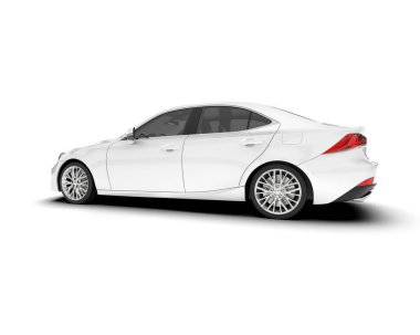 Arka planda izole edilmiş beyaz modern araba. 3d görüntüleme - illüstrasyon