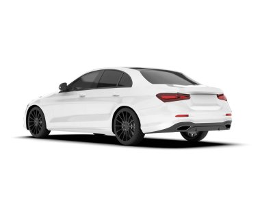 Arka planda izole edilmiş beyaz modern araba. 3d görüntüleme - illüstrasyon