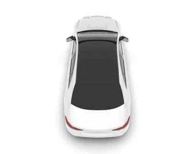 Arka planda izole edilmiş beyaz modern araba. 3d görüntüleme - illüstrasyon