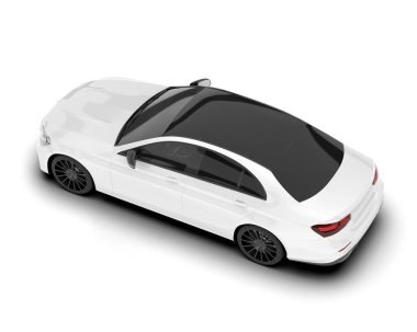 Arka planda izole edilmiş beyaz modern araba. 3d görüntüleme - illüstrasyon