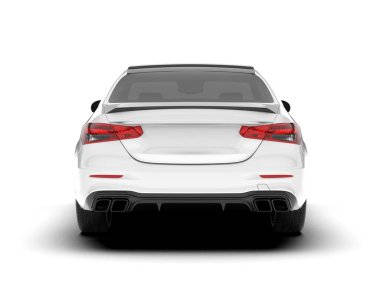 Arka planda izole edilmiş beyaz modern araba. 3d görüntüleme - illüstrasyon