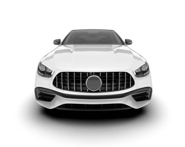 Arka planda izole edilmiş beyaz modern araba. 3d görüntüleme - illüstrasyon