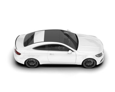 Arka planda izole edilmiş beyaz modern araba. 3d görüntüleme - illüstrasyon