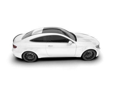 Arka planda izole edilmiş beyaz modern araba. 3d görüntüleme - illüstrasyon