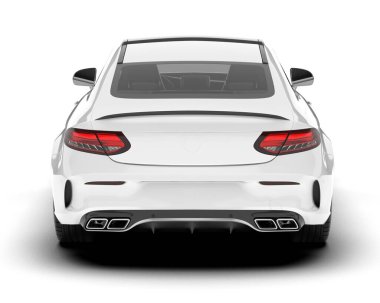 White modern car isolated on background. 3d rendering - illustration clipart