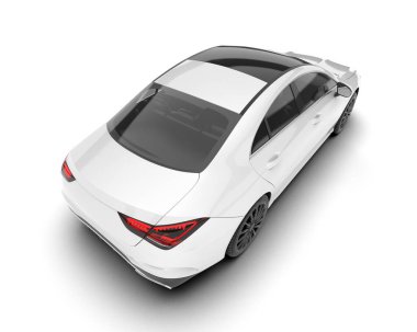 Arka planda izole edilmiş beyaz modern araba. 3d görüntüleme - illüstrasyon