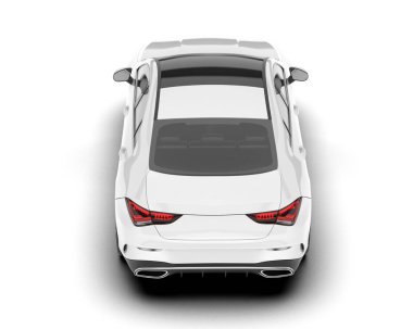 Arka planda izole edilmiş beyaz modern araba. 3d görüntüleme - illüstrasyon