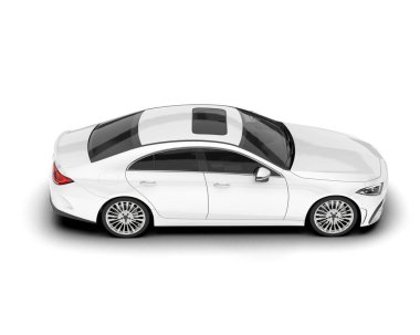 Arka planda izole edilmiş beyaz modern araba. 3d görüntüleme - illüstrasyon